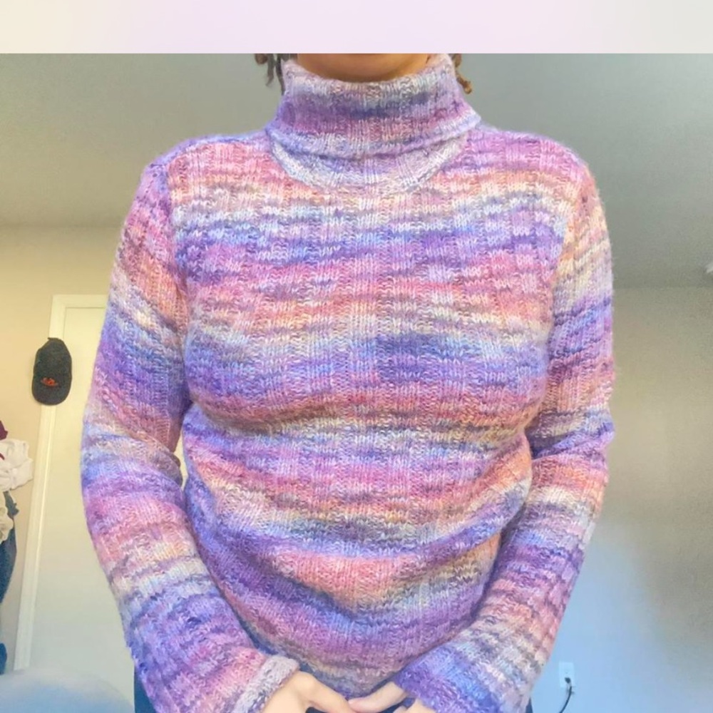 Pastel Multicolor Turtleneck Sweater